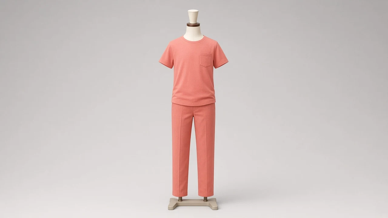 Coral Cotton Tee Trouser Co-ord - Boys Pocket Tee with Cotton Trousers | Custom Tailored
