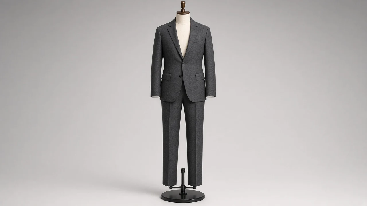 Charcoal Wool Single-Breasted Suit – Men's Charcoal Wool Blazer + Trousers | Custom Tailored
