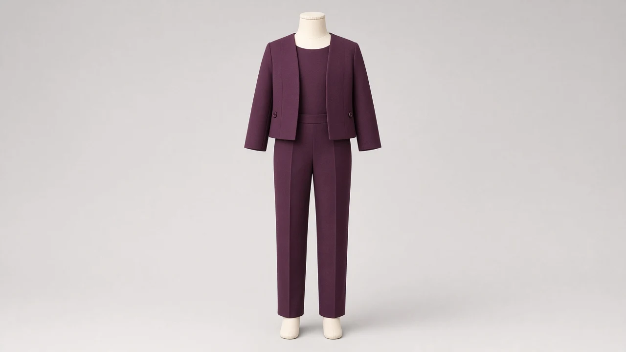 Plum Cropped Jacket Trouser Co-ord - Girls Cropped Jacket with Trousers | Custom Tailored