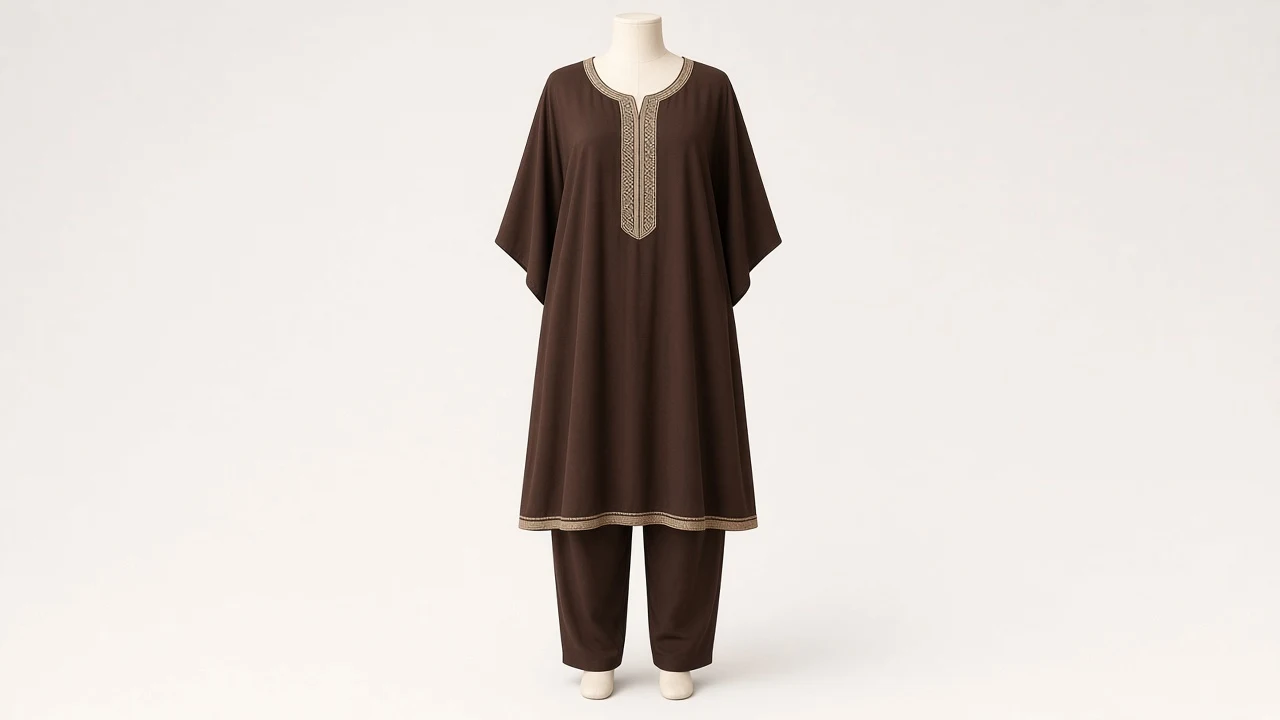 Chocolate Brown Everyday Kaftan Set – Chocolate Brown Everyday Kaftan with Matching Trousers | Custom Tailored