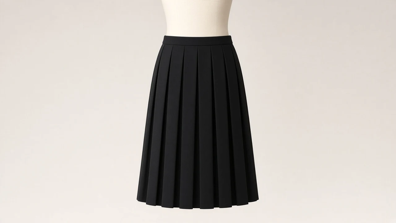 Black Pleated Midi Skirt – Black Crepe Kids Western Pleated Midi | Custom Tailored
