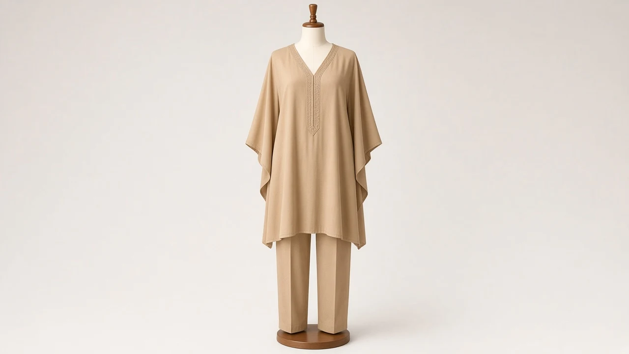 Camel Brown Desert Kaftan Set – Camel Sand Kaftan with Matching Trousers | Custom Tailored