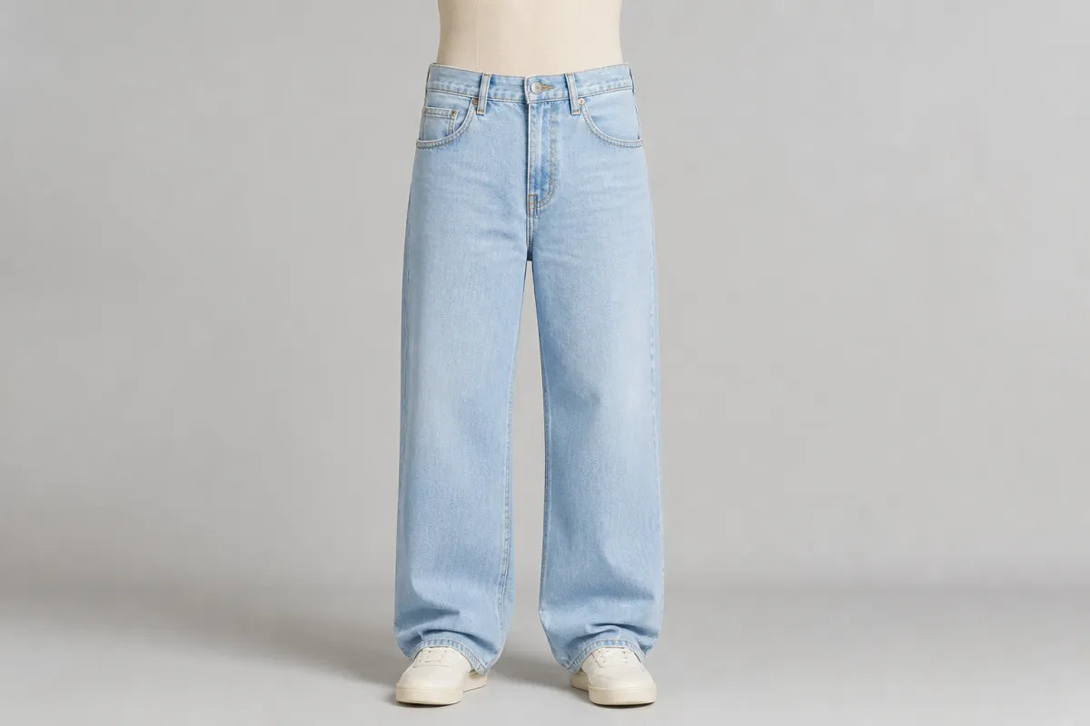 Light Wash Baggy Jeans – Light Wash Denim Oversized Baggy Jeans | Custom Tailored