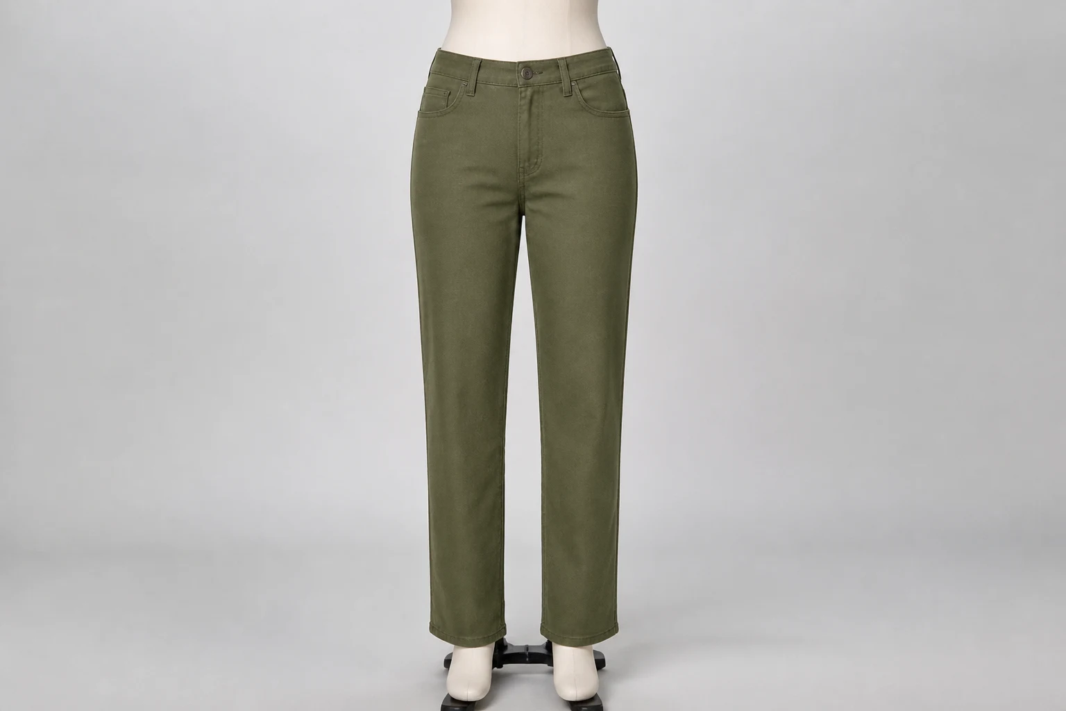 Olive Twill Straight Trousers – Olive Cotton Twill Western Pants | Custom Tailored