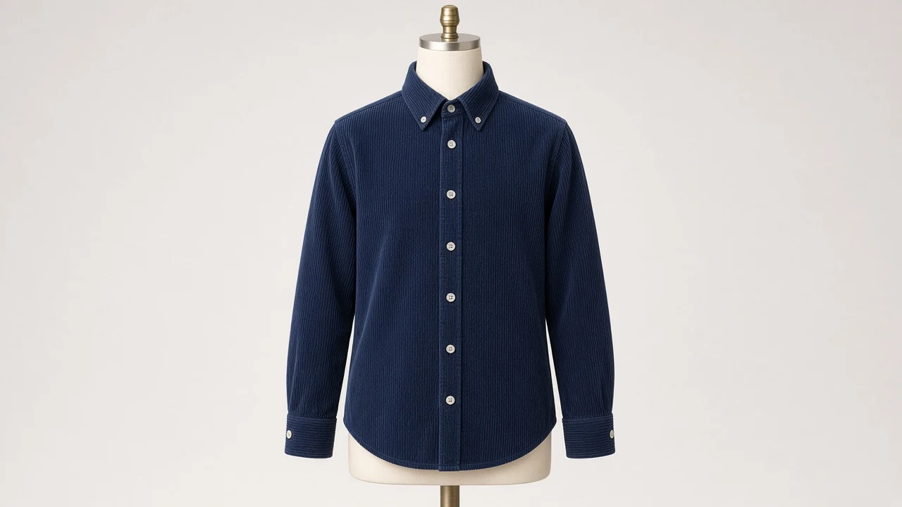 Navy Corduroy Shirt – Boys' Navy Blue Fine-Wale Corduroy Shirt | Custom Tailored Kids