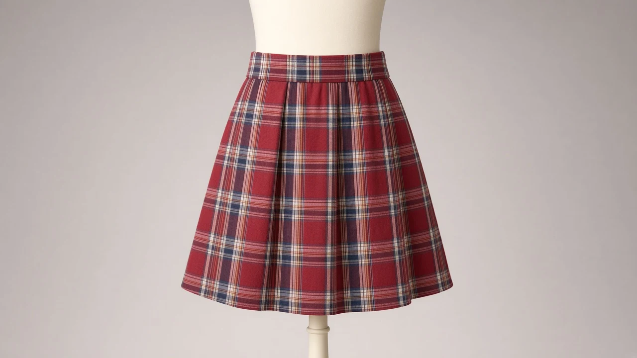 Red Tartan Check Skirt – Red Tartan Kids School Check Skirt | Custom Tailored