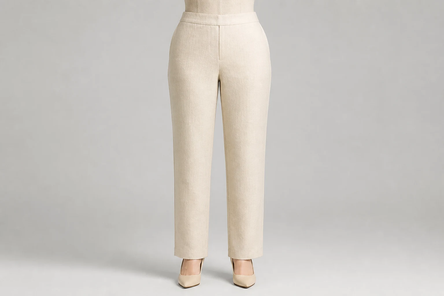 Cream Khadi Straight Trousers – Cream Khadi Western Straight Pants | Custom Tailored