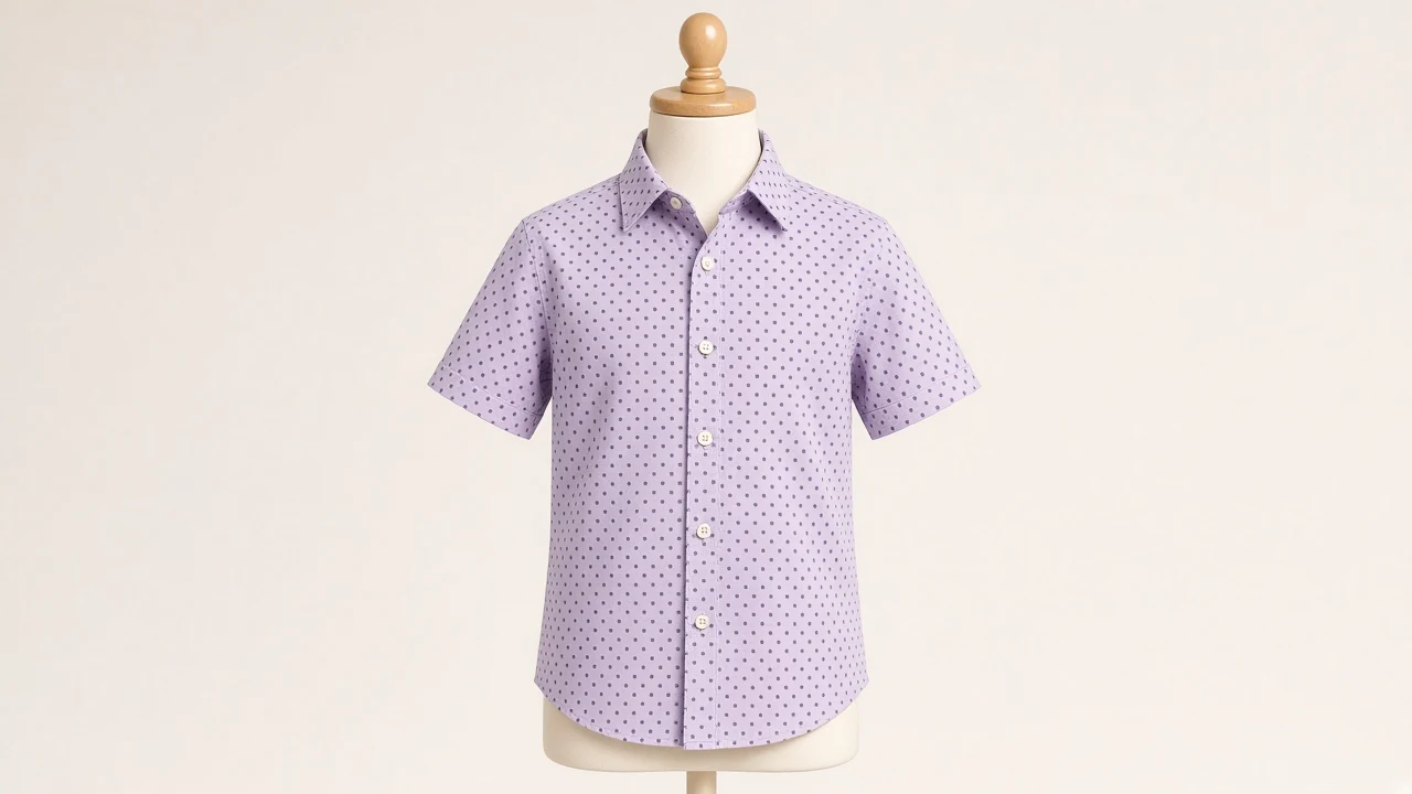 Purple Mini Dot Print Shirt – Boys' Purple Micro-Dot Print Smart Shirt | Custom Tailored Kids