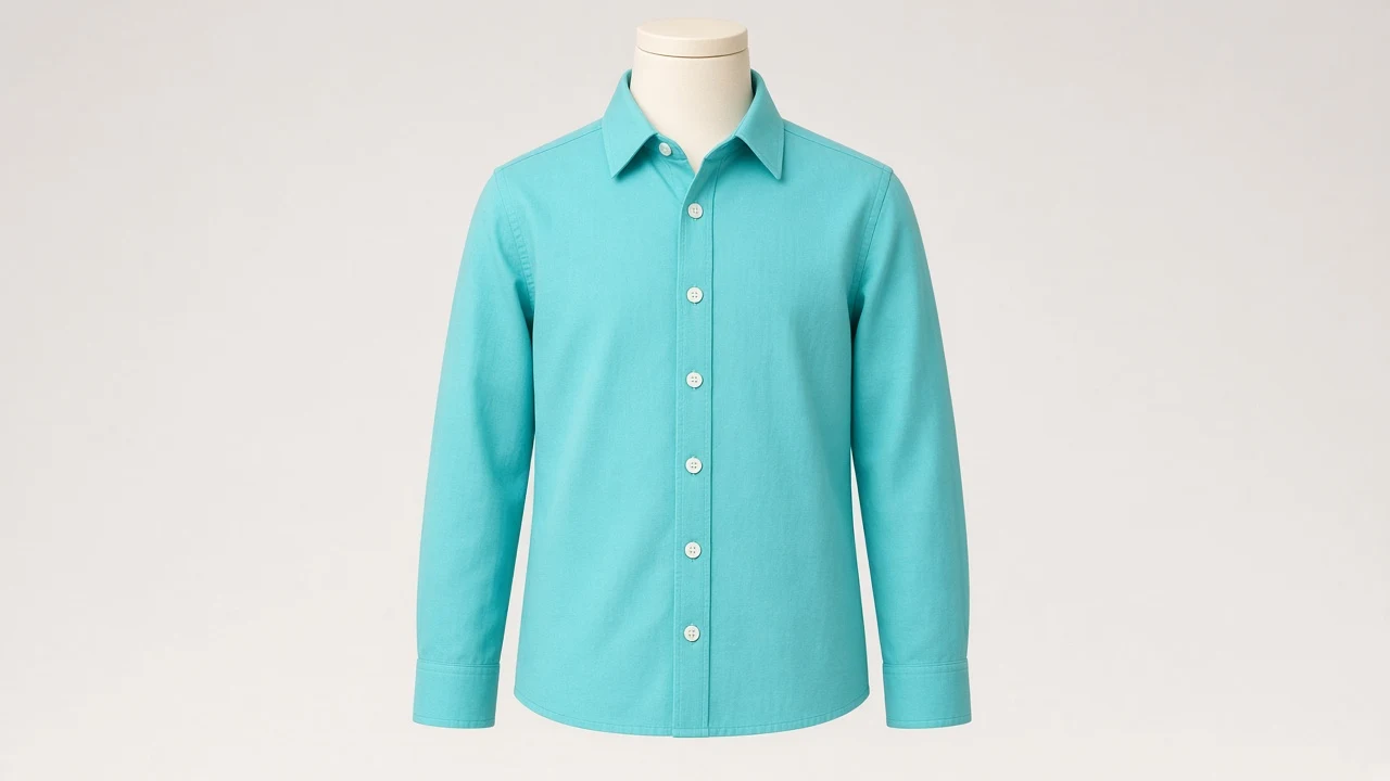 Turquoise Cotton Casual Shirt – Boys' Turquoise Everyday Cotton Shirt | Custom Tailored Kids