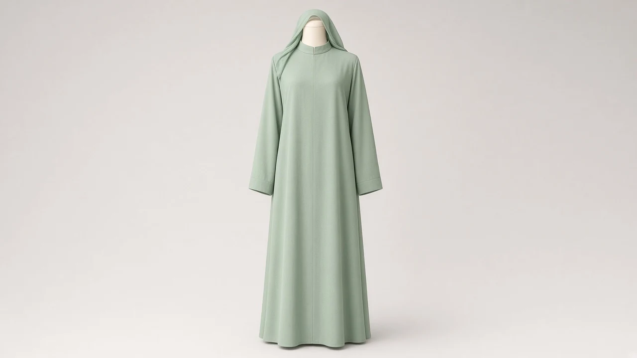 Sage Green Pastel Abaya – Soft Sage Mint Lightweight Everyday Abaya | Custom Tailored