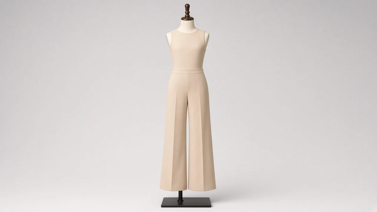 Nude Beige Shell Wide-Leg Co-ord - Girls Sleeveless Shell with Wide-Leg Pants | Custom Tailored