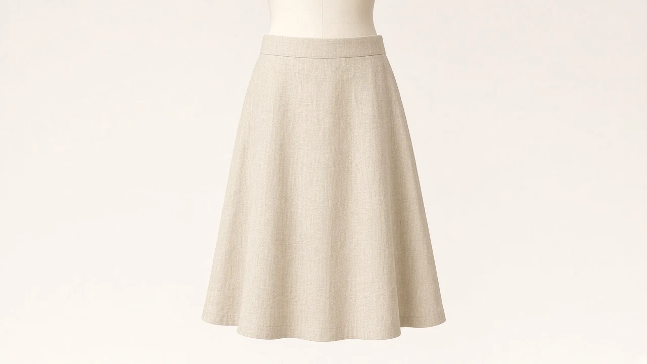 Beige Linen A-Line Skirt – Beige Linen Kids Western A-Line Midi | Custom Tailored