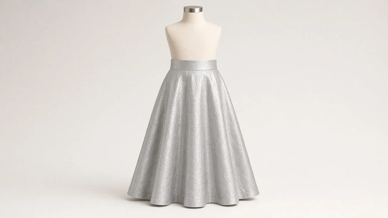 Silver Metallic Midi Skirt – Silver Metallic Kids Western Party Midi | Custom Tailored