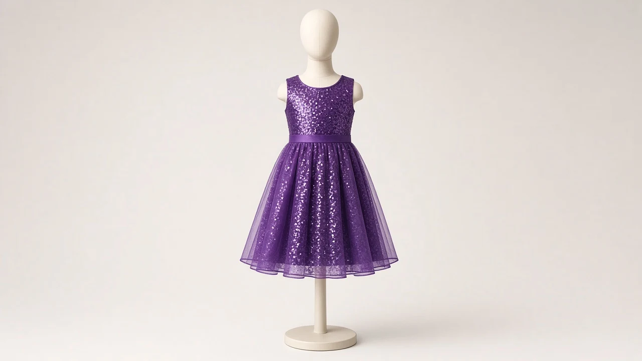 Purple Sequin Celebration Frock – Purple Sequin Kids Celebration Frock | Custom Tailored
