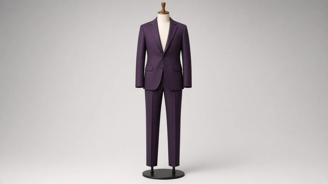 Plum Wool Single-Breasted Suit – Men's Plum Wool Blazer + Trousers | Custom Tailored