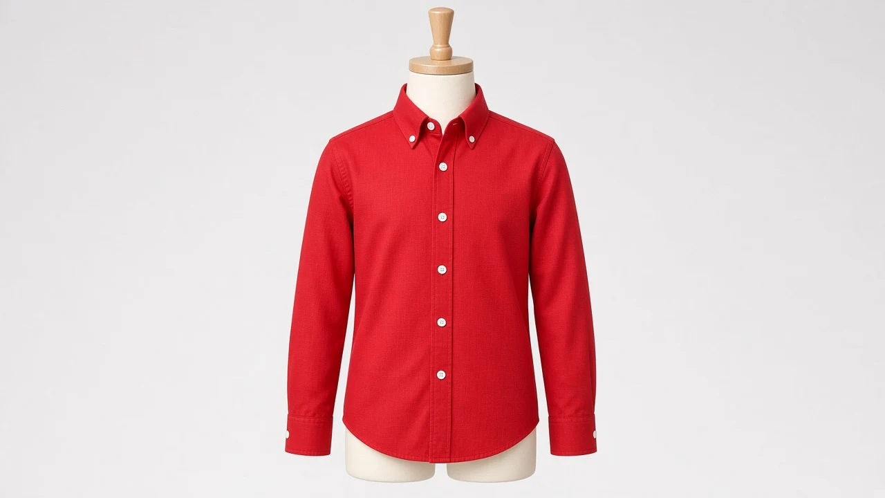 Bright Red Oxford Shirt – Boys' Bold Red Oxford Casual Shirt | Custom Tailored Kids