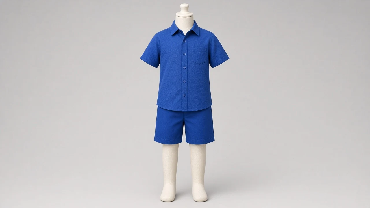 Royal Blue Cotton Oxford Shorts Co-ord - Boys Oxford Shirt with Shorts | Custom Tailored