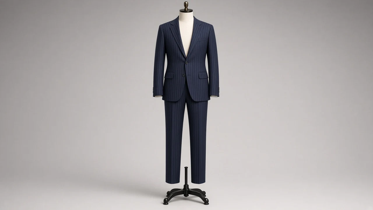 Navy Pinstripe Suit – Men's Navy Pinstripe Blazer + Trousers | Custom Tailored