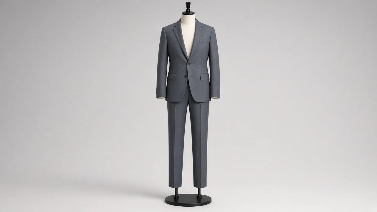 Slate Grey Wool Single-Breasted Suit – Men's Slate Grey Wool Blazer + Trousers | Custom Tailored