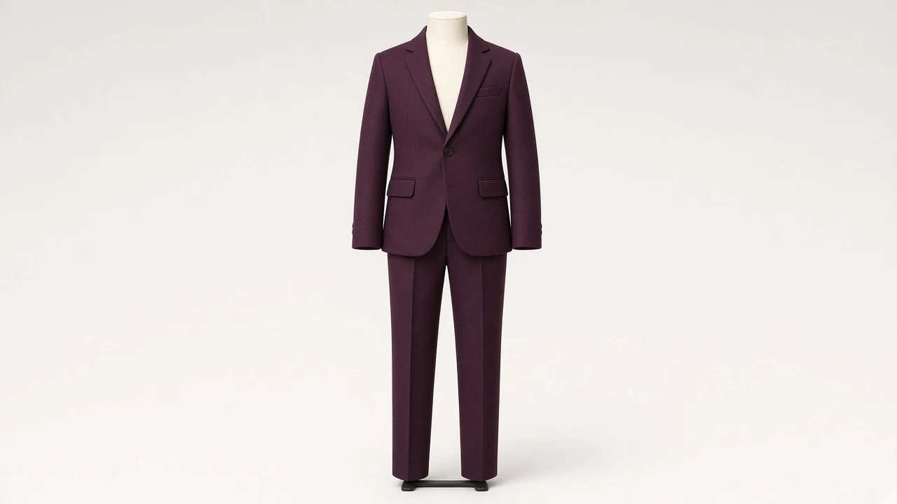 Plum Wool Single-Breasted Suit – Boys' Plum Wool Blazer + Trousers | Custom Tailored Kids