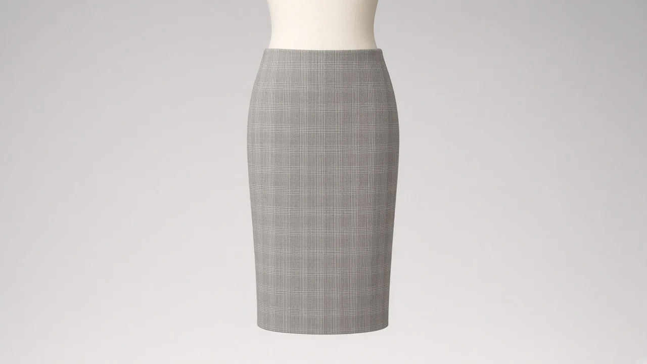 Grey Check Pencil Skirt – Grey Check Kids Western Pencil Midi | Custom Tailored