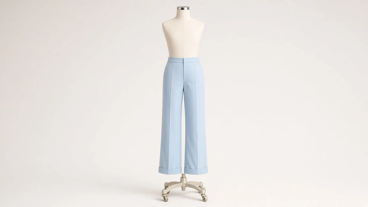 Powder Blue Cotton Everyday Pants – Girls Powder Blue Soft Cotton Pants | Custom Tailored
