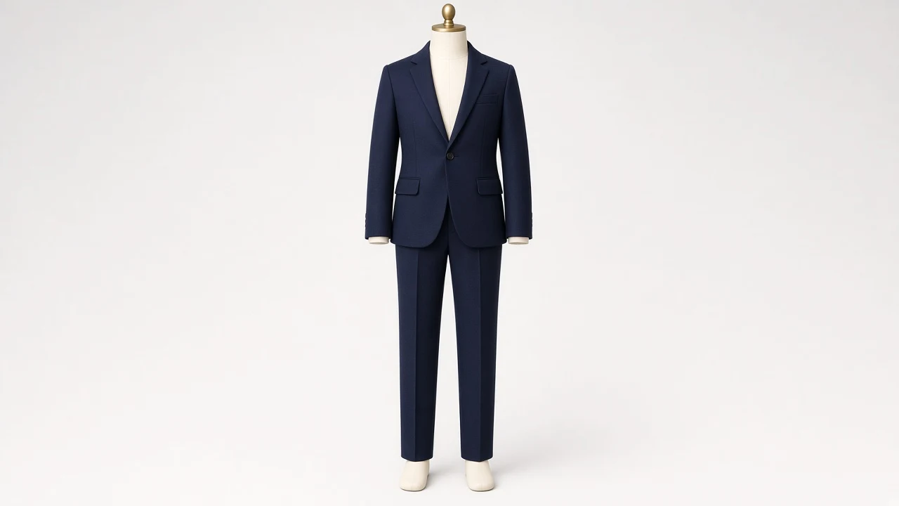 Navy Wool Single-Breasted Suit – Boys' Navy Wool Blazer + Trousers | Custom Tailored Kids