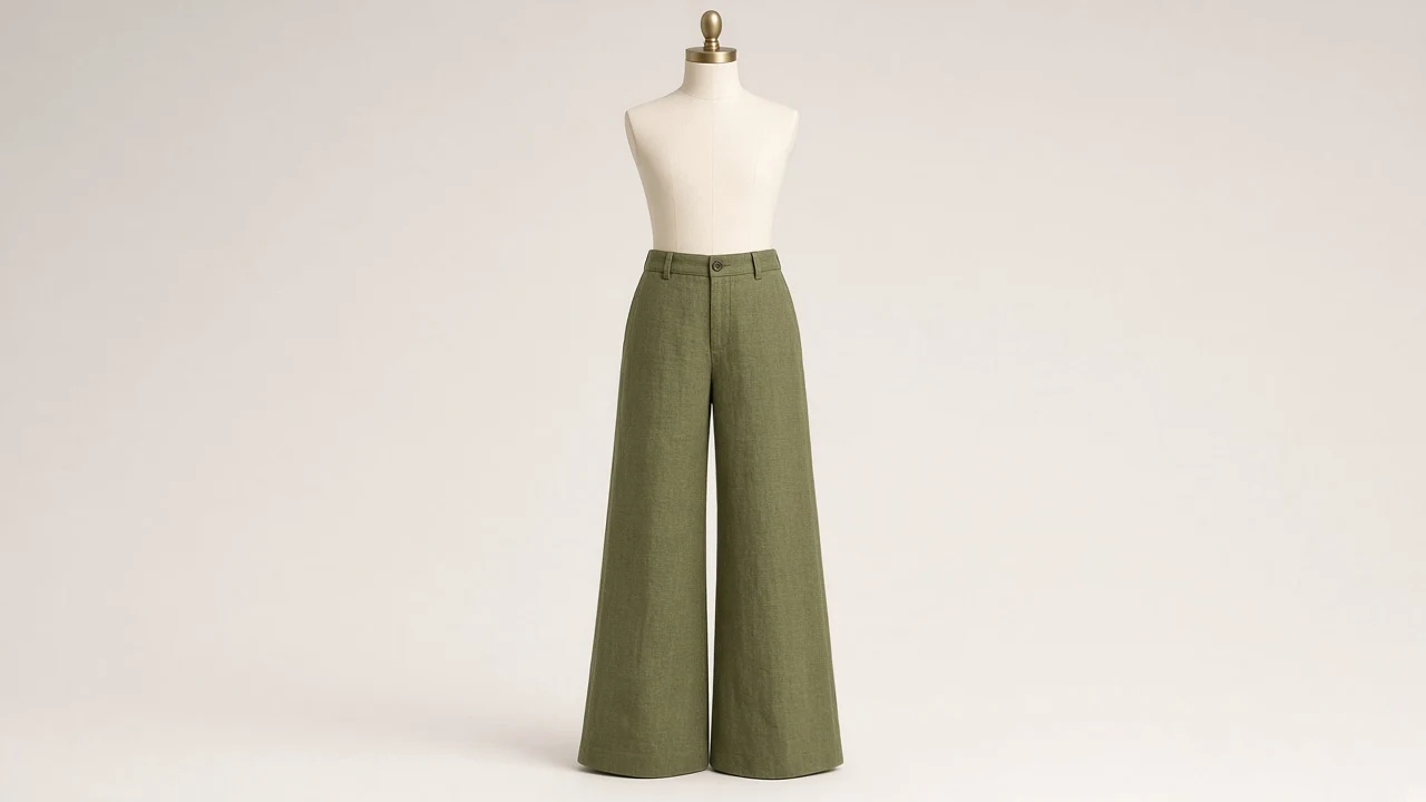 Olive Linen Wide-Leg Pants – Girls Olive Linen Wide-Leg Pants | Custom Tailored