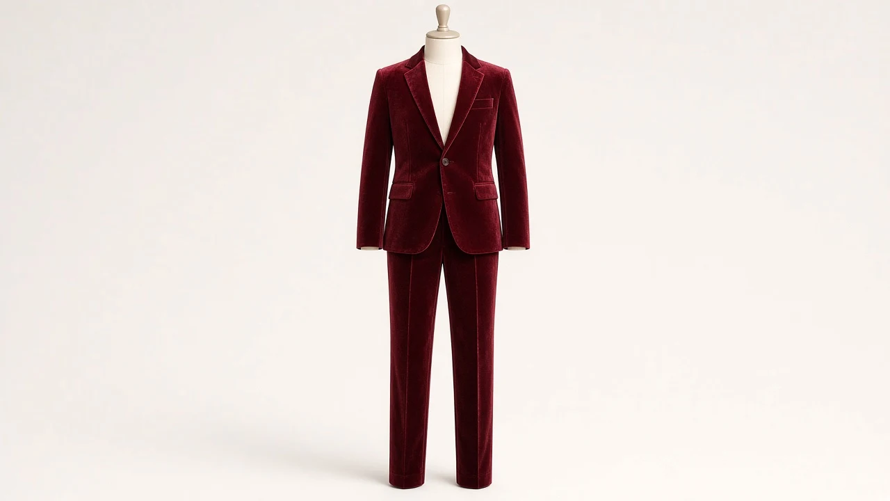 Burgundy Velvet Dinner Suit – Boys' Burgundy Velvet Blazer + Trousers | Custom Tailored Kids