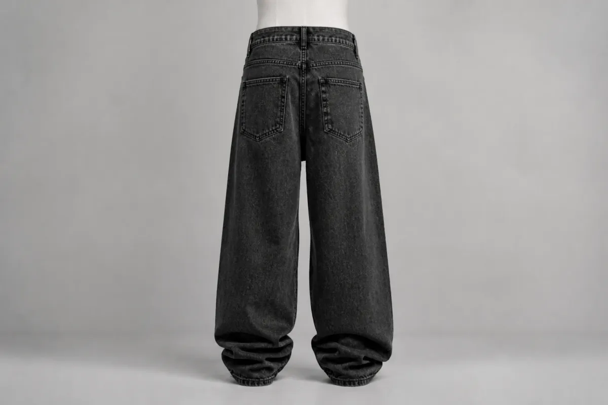 Charcoal Baggy Jeans – Charcoal Denim Oversized Baggy Jeans | Custom Tailored