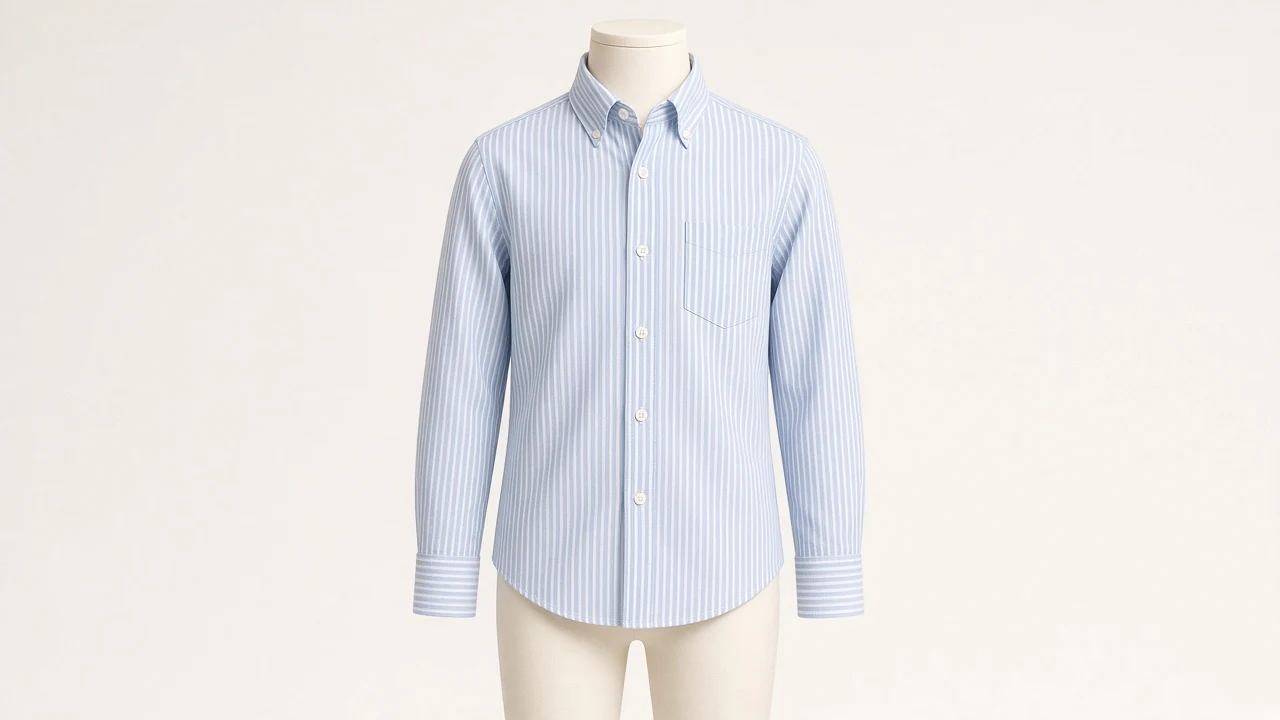 Blue Stripe Oxford Shirt – Boys' Blue & White Stripe Oxford Shirt | Custom Tailored Kids