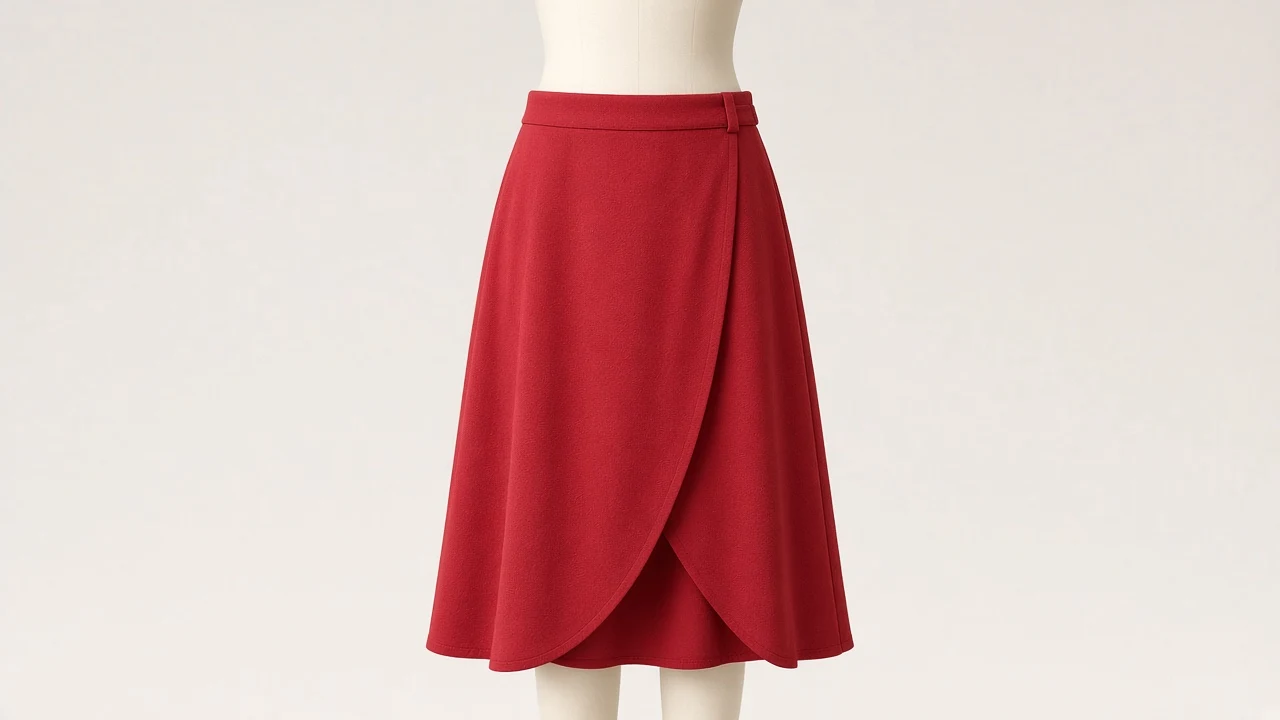 Red Wrap Midi Skirt – Red Crepe Kids Western Wrap Midi | Custom Tailored