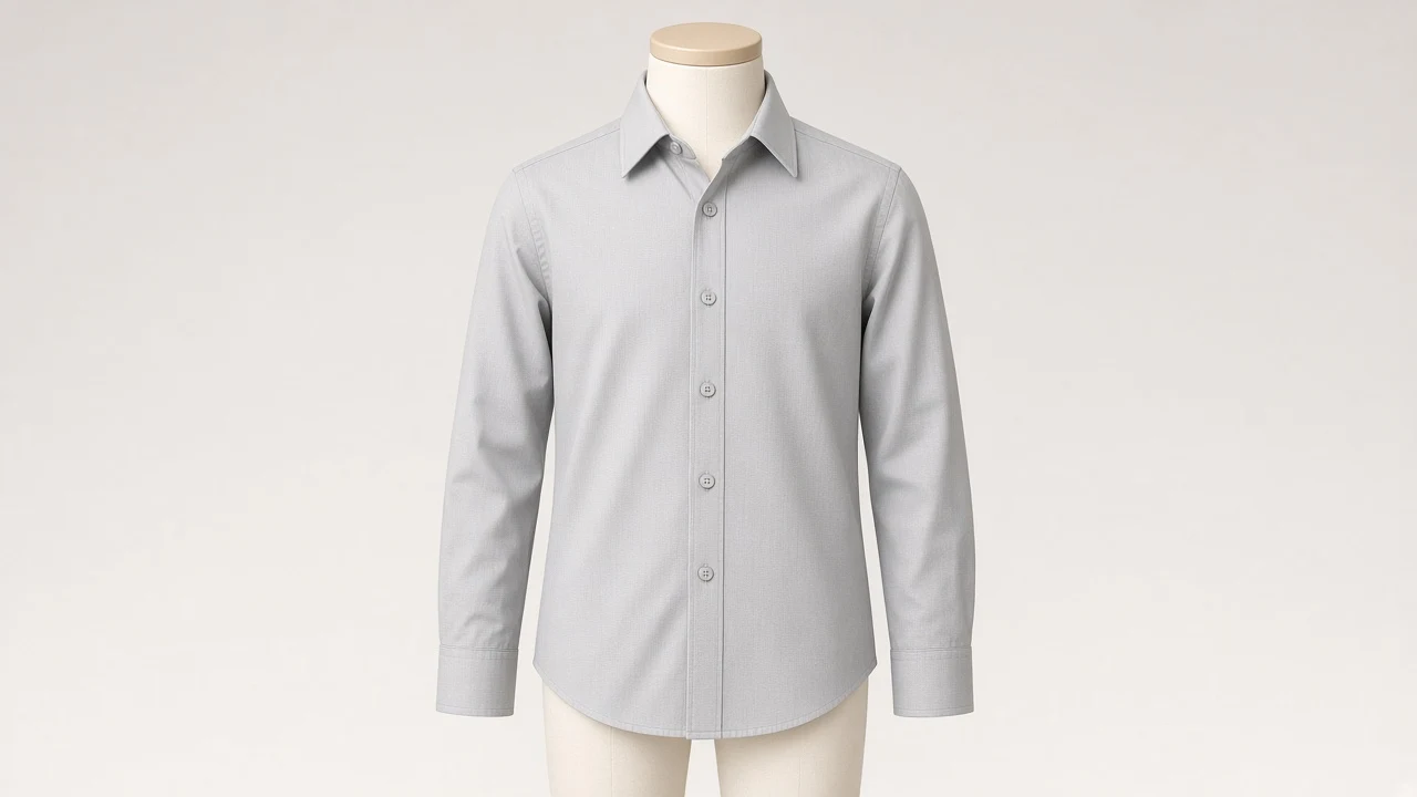 Grey Formal Poplin Shirt – Boys' Light Grey Smart Dress Shirt | Custom Tailored Kids