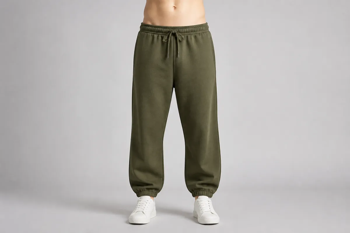 Olive Loose Jogger Pants – Olive Cotton Loose Jogger | Custom Tailored