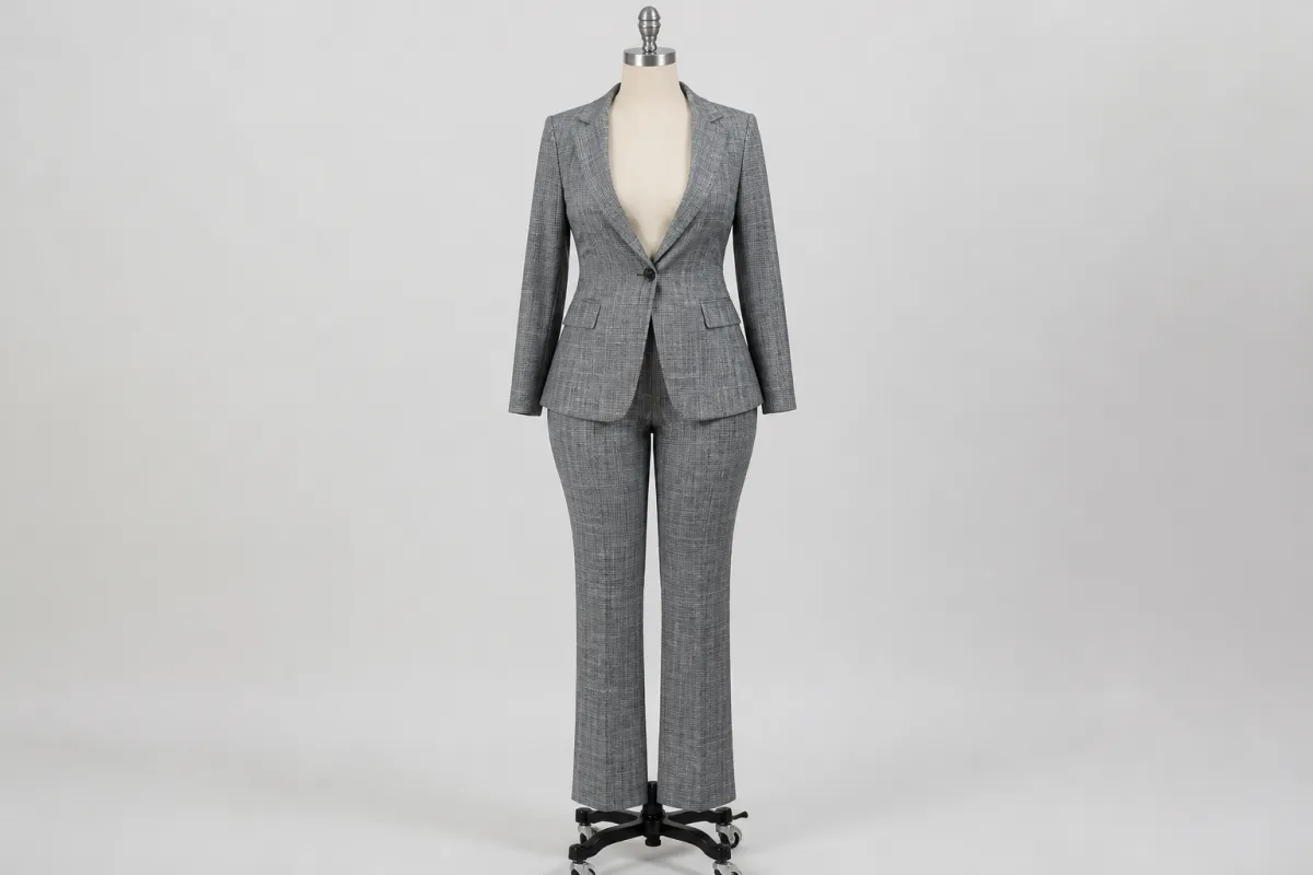 Check Blazer Pants Co-ord – Grey Check Matching Blazer with Trousers | Custom Tailored