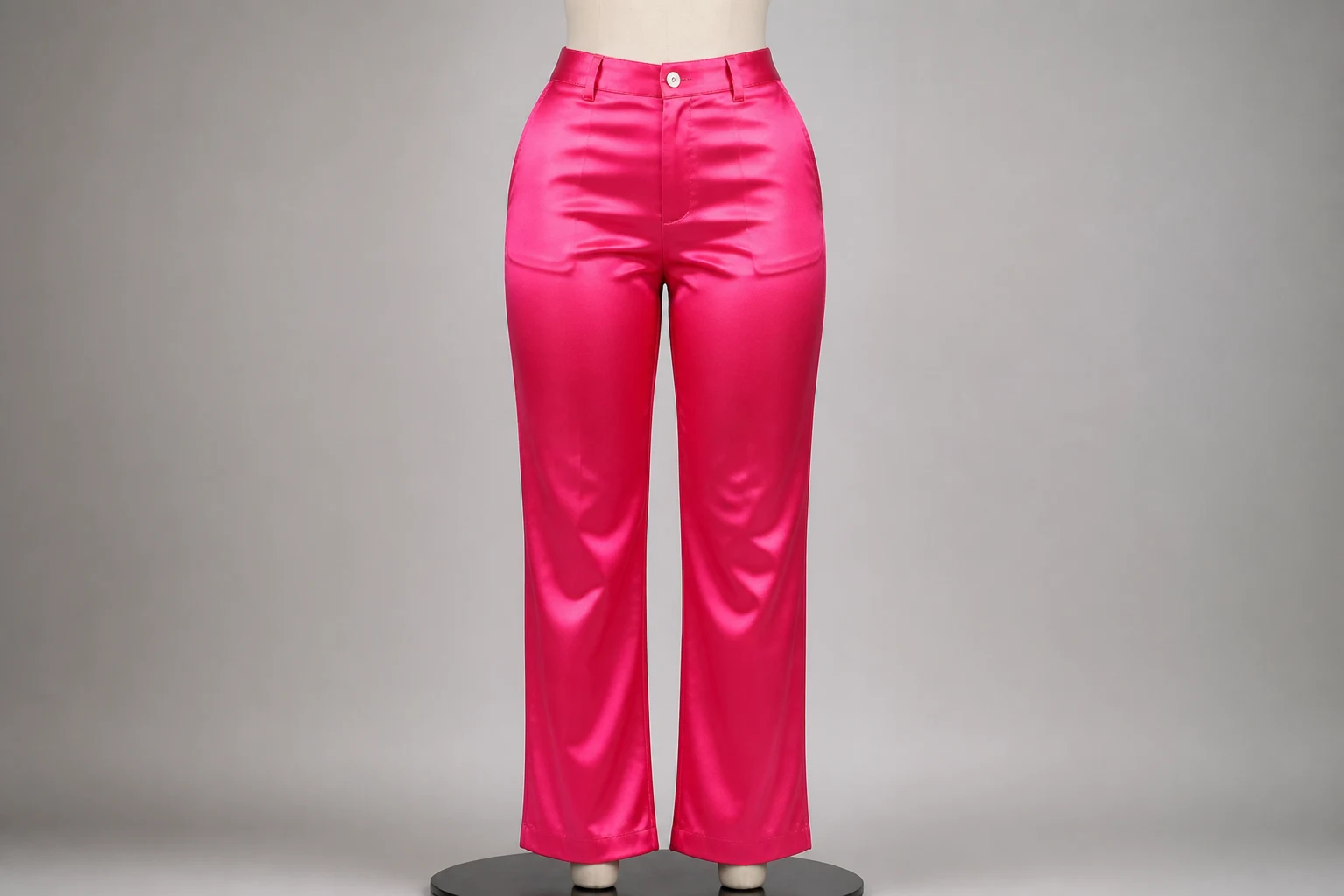 Hot Pink Satin Straight Pants – Hot Pink Satin Western Party Pants | Custom Tailored