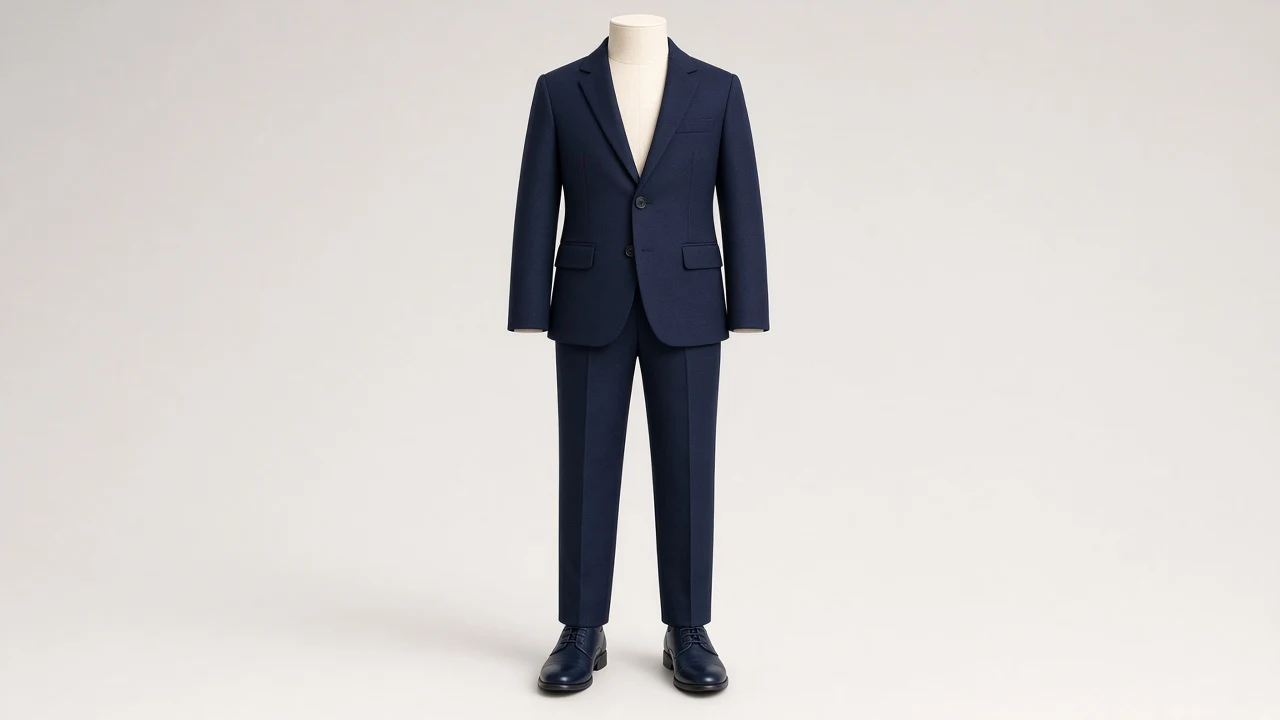 Navy Peak-Lapel Suit – Boys' Navy Peak-Lapel Blazer + Trousers | Custom Tailored Kids