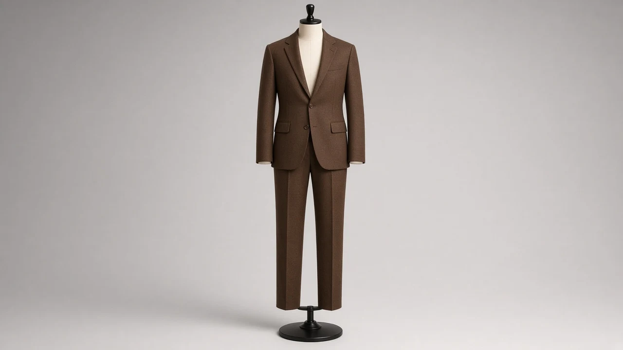 Brown Wool Single-Breasted Suit – Men's Brown Wool Blazer + Trousers | Custom Tailored