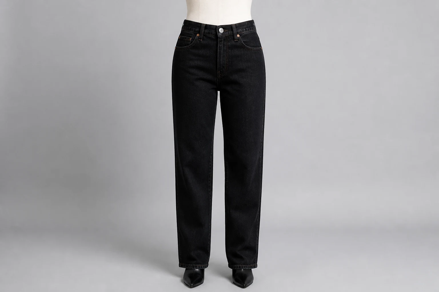 Black Denim Straight Jeans – Black Cotton Denim Straight Jeans | Custom Tailored
