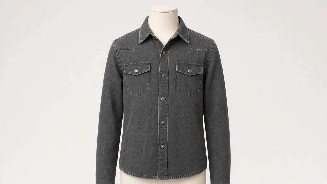 Charcoal Denim Shirt – Boys' Dark Grey Washed Denim Shirt | Custom Tailored Kids