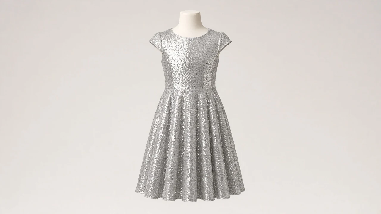 Silver Sequin Party Frock – Silver Sparkle Kids Party Frock | Custom Tailored
