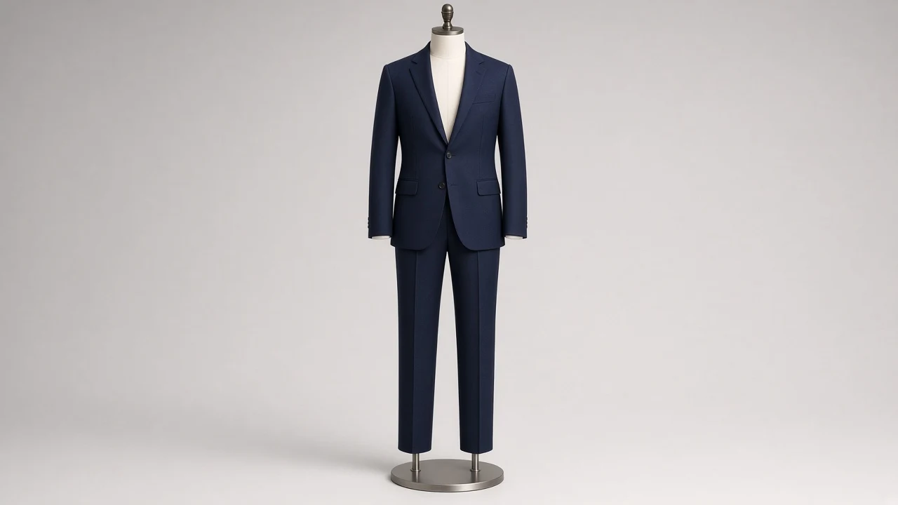 Midnight Blue Wool Suit – Men's Midnight Blue Wool Blazer + Trousers | Custom Tailored