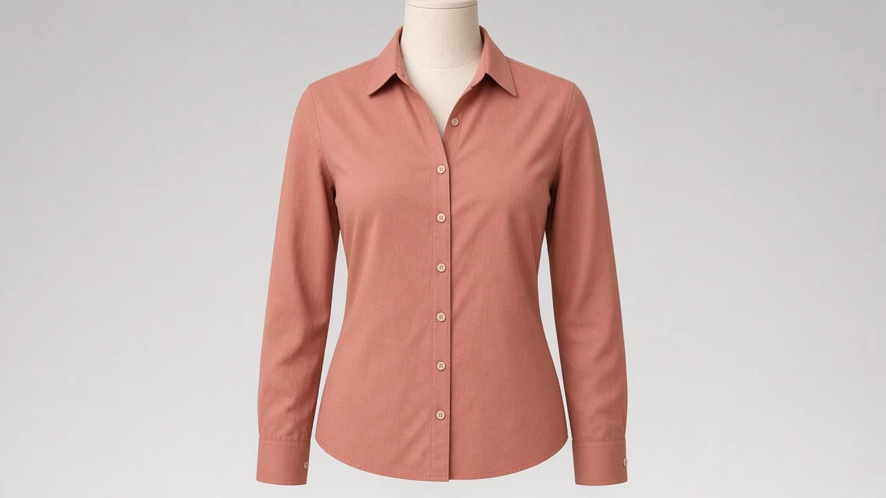Terracotta Cotton Point Collar Full Sleeve Shirt - Women's Solid Terracotta Cotton Shirt | Custom Tailored