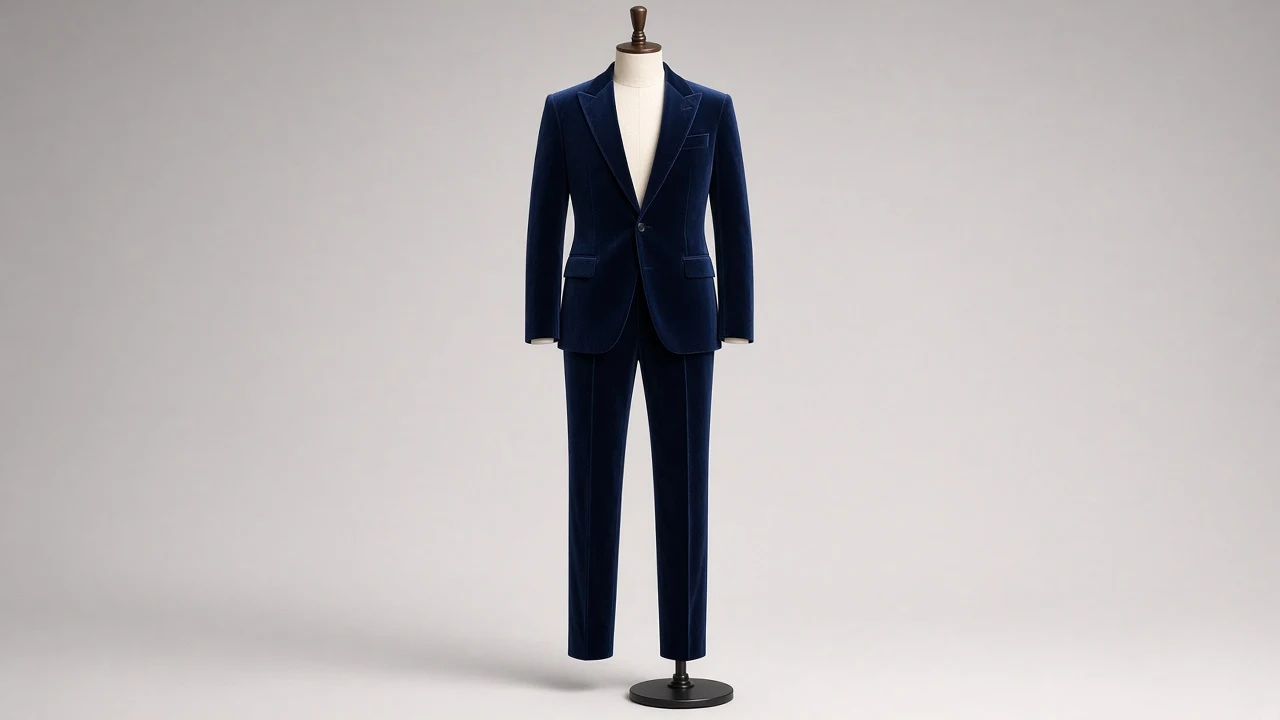 Navy Velvet Dinner Suit – Men's Navy Velvet Blazer + Trousers | Custom Tailored