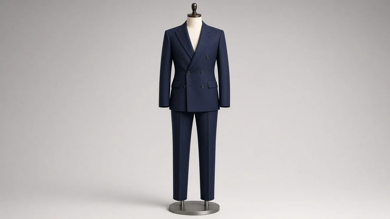 Navy Double-Breasted Suit – Men's Navy Double-Breasted Blazer + Trousers | Custom Tailored