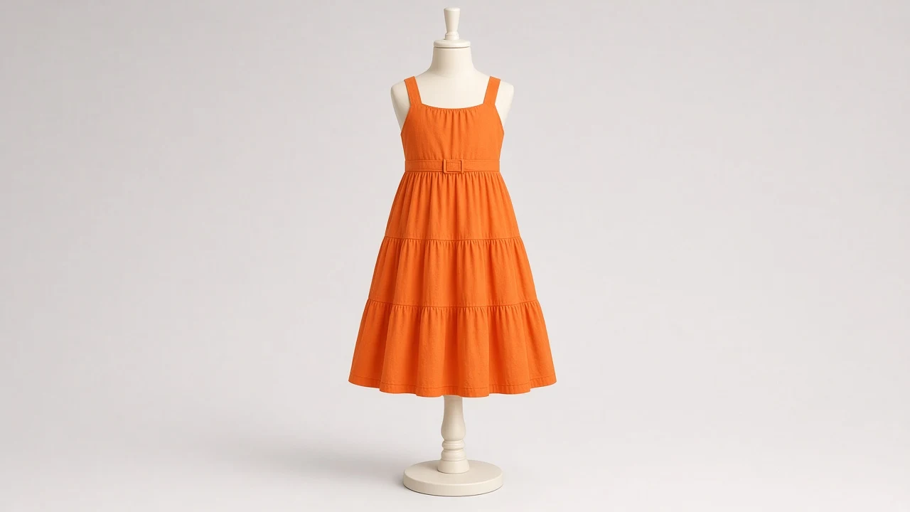 Orange Bright Sundress Frock – Bright Orange Kids Cotton Sundress | Custom Tailored