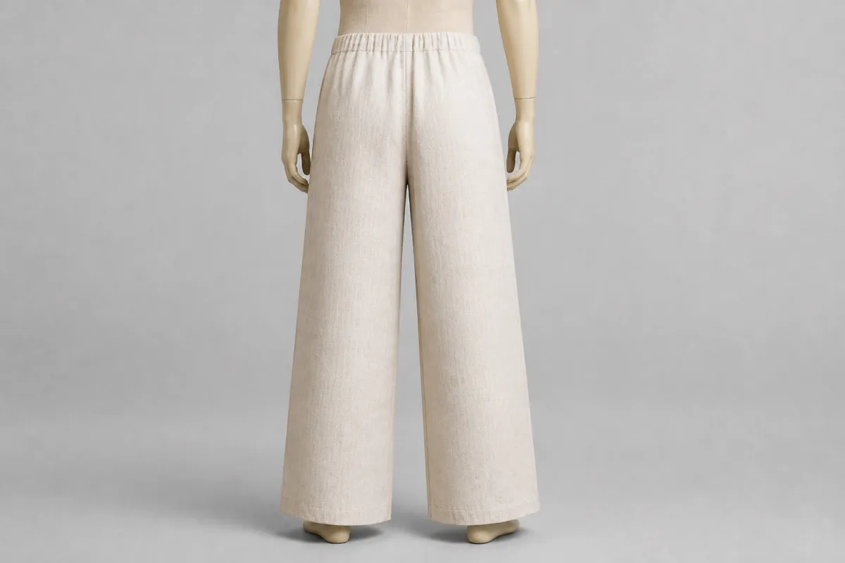 Cream Khadi Wide-Leg Pants – Cream Khadi Baggy Wide-Leg | Custom Tailored