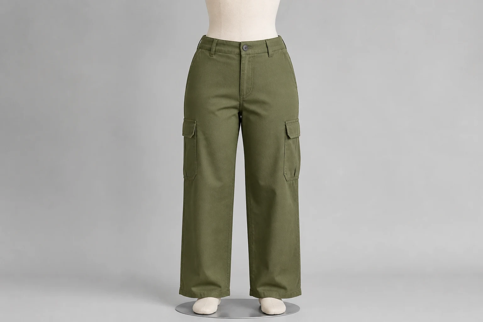 Olive Cargo Trousers – Olive Cotton Twill Western Cargo Pants | Custom Tailored