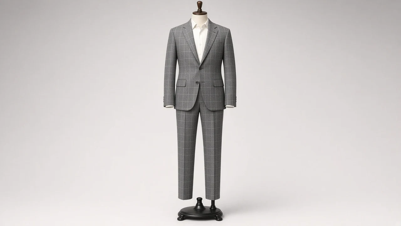 Grey Windowpane Suit – Men's Grey Windowpane Blazer + Trousers | Custom Tailored