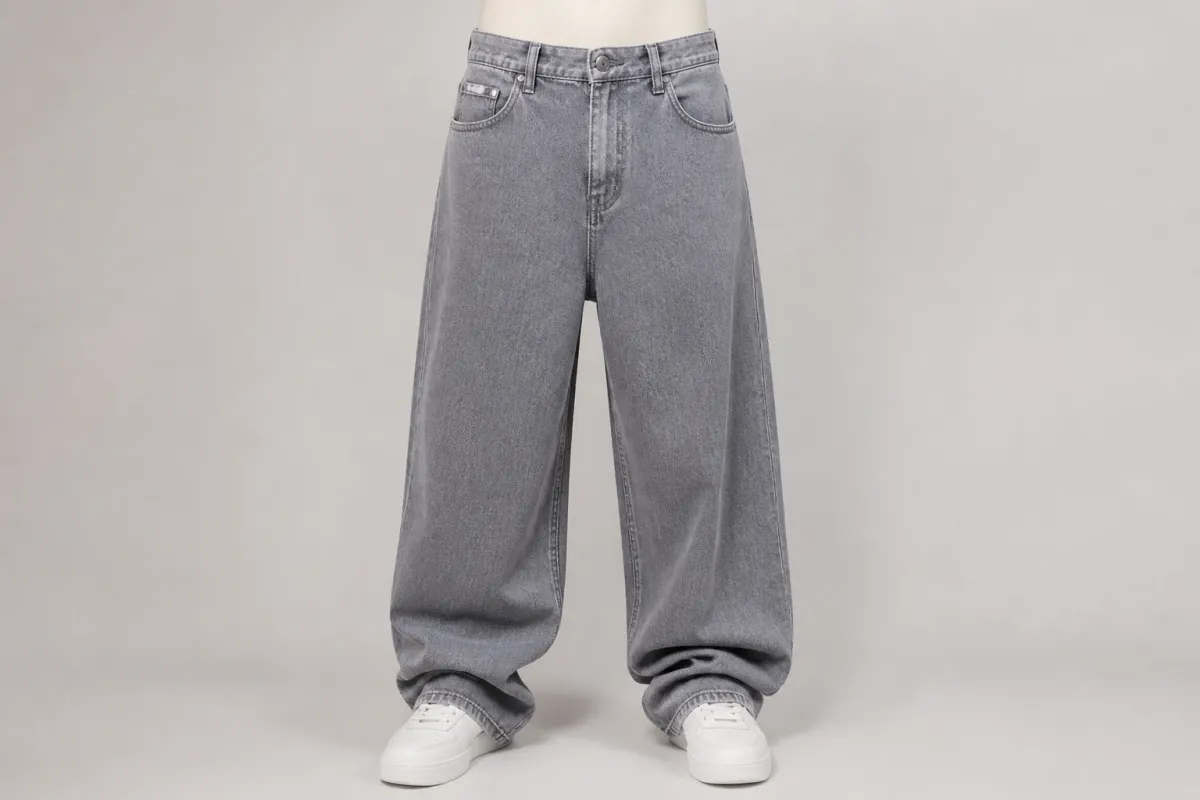 Grey Baggy Jeans – Grey Denim Oversized Baggy Jeans | Custom Tailored